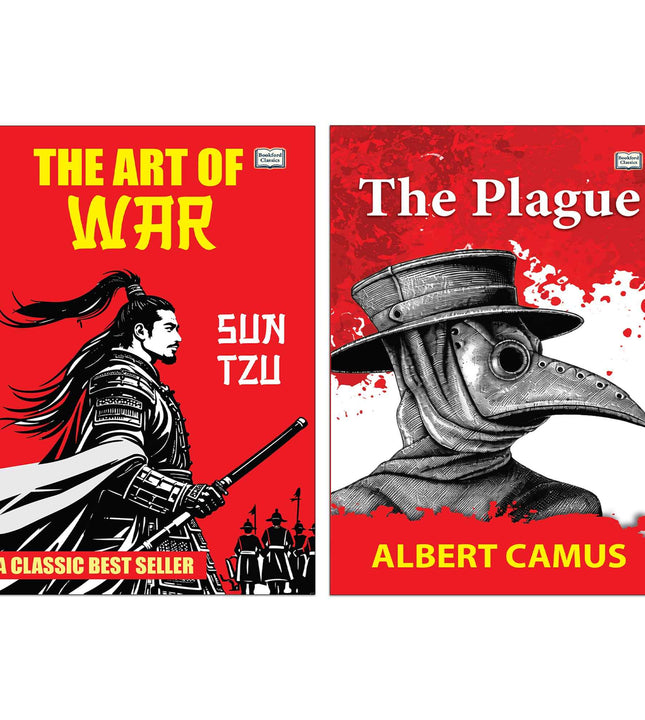 The Art of War by Sun Tzu and The Plague | Strategy and Classic Fiction Book Combo | Leadership Philosophy Human Nature and Existential Literature Paperback Set