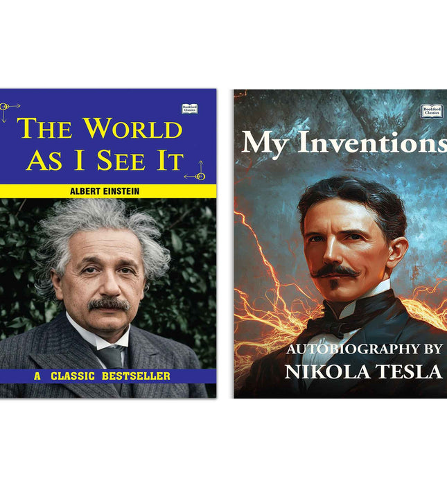 My Inventions by Nikola Tesla and The World As I See It | Science and Philosophy Book Combo | Innovation Creativity Wisdom and Inspirational Thought Paperback Set