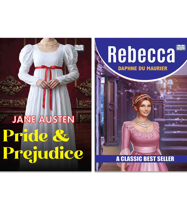 Rebecca and Pride and Prejudice | Classic Fiction and Romance Book Combo | Mystery Love Emotions and Timeless Literature Paperback Set