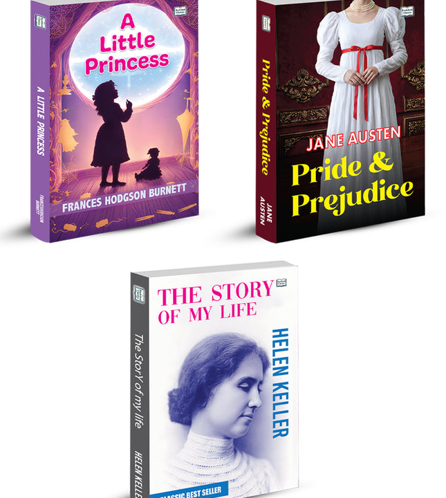 A Little Princess, Pride and Prejudice and The Story of My Life | Classic Literature and Inspirational Biography Book Combo | Love Courage Friendship and Life Lessons Paperback Set