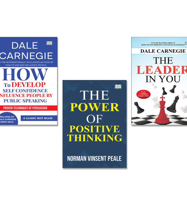How to Develop Self Confidence and Influence People | The Power of Positive Thinking | The Leader - Set of 3 | Motivational Self Help Books Combo for Success, Leadership, Confidence Building & Positive Mindset