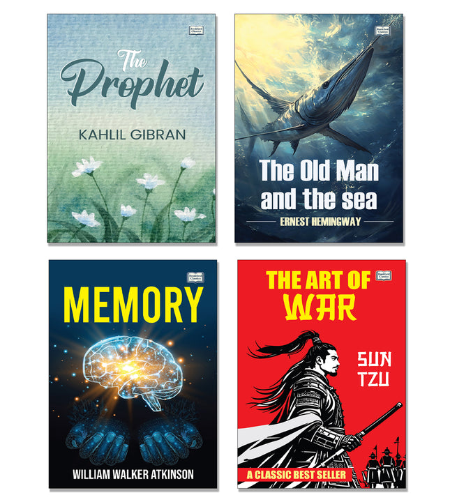 The Art of War |The Memory | The Old man & the Sea | The Prophet - Set of 4 Novels | Strategy, Self-Improvement, Inspirational and Classic Literature Books