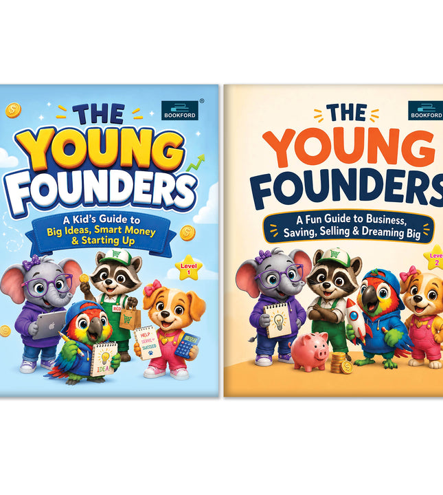 Young Founder and Hustlers Complete Set Level 1-2 | Kids Financial Literacy and Entrepreneurship Workbooks for Ages 6–15 | Money Management, Business Skills and Activity Books