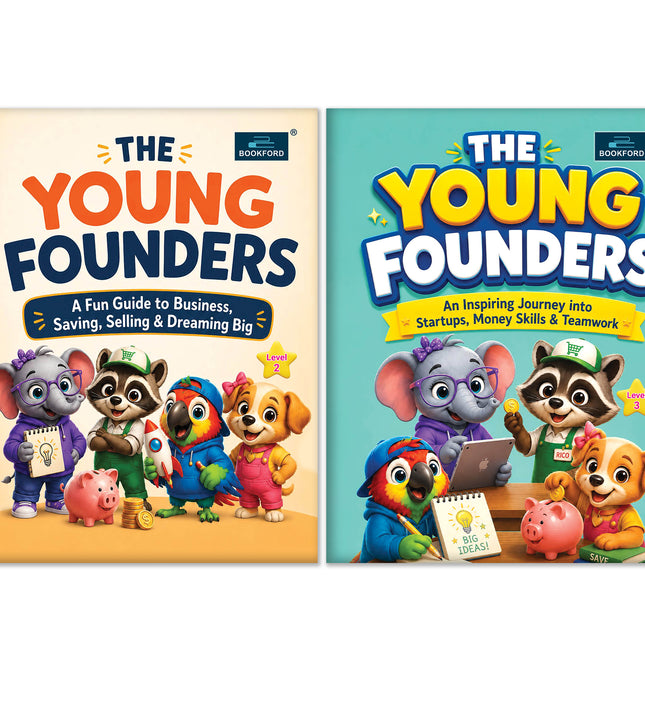 Young Founder and Hustlers Complete Set Level 2-3 | Kids Financial Literacy and Entrepreneurship Workbooks for Ages 6–15 | Money Management, Business Skills and Activity Books