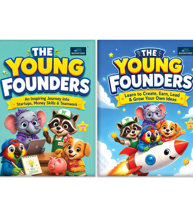 Young Founder and Hustlers Complete Set Level 3-4 | Kids Financial Literacy and Entrepreneurship Workbooks for Ages 6–15 | Money Management, Business Skills and Activity Books