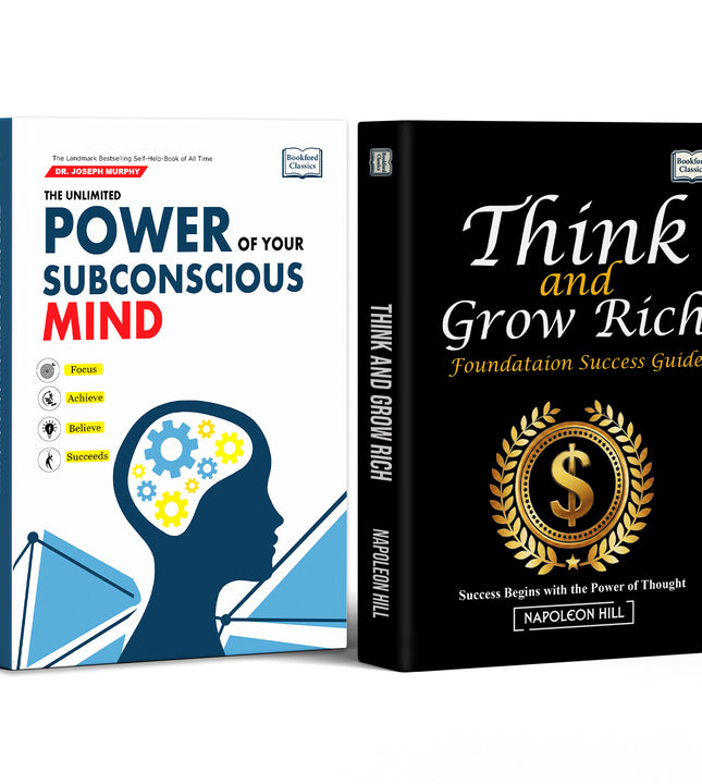 Power of Your Subconscious Mind the Unlimited and Think and Grow Rich Foundation Success Guide - Set of 2 Self Help Books.