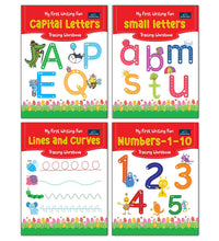 My First Writing Fun Tracing Workbook - Set Of 4 Books - Capital Letters, Small Letters, Numbers 1-10, And Lines And Curves - 3 Years To 4 Years ,