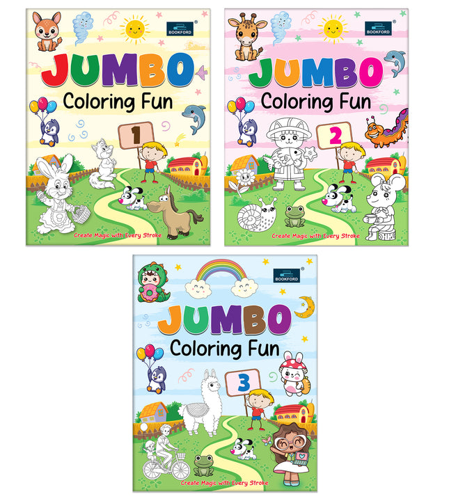 Jumbo Coloring Fun - Set Of 3 Books For Kids|colour book for kids | kids colouring books |