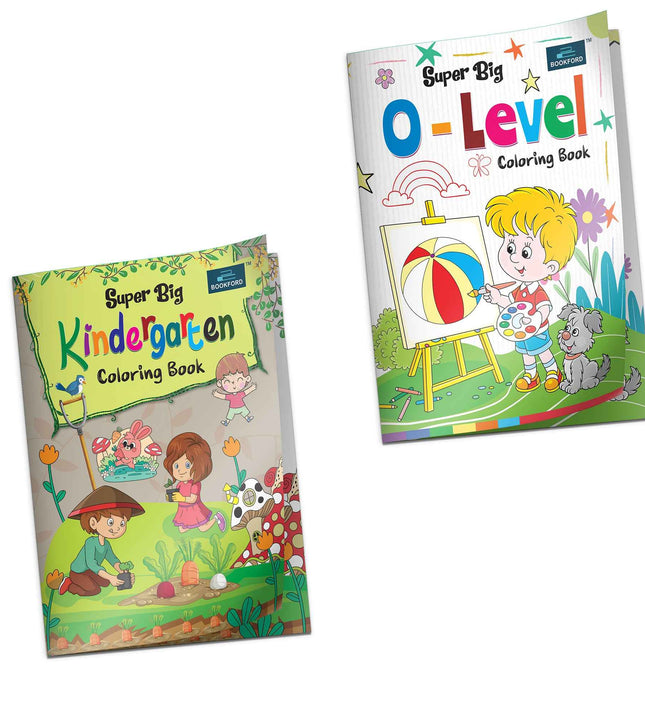 Super Big Coloring Book - O Level And Kindergarten For Kids Set Of 2