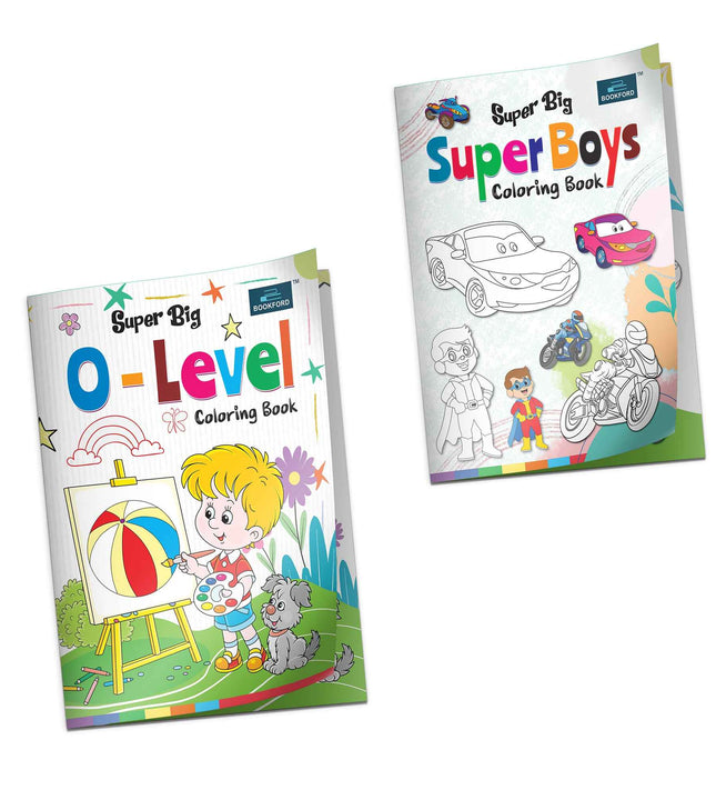 Super Big Coloring Book - O Level And Super Boys For Kids Set Of 2