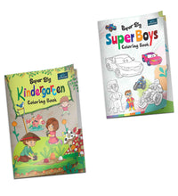 Super Big Coloring Book - Super Boys And Kindergarten Book For Kids Set Of 2