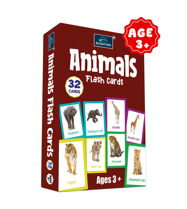 Animals - Multicolor Flash Cards For Kids.