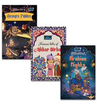 Famous Tales for Kids (Set of 3) Aesop's Fables, Akbar Birbal & Arabian Nights - Classic Stories of Wit, Wisdom, and Adventure
