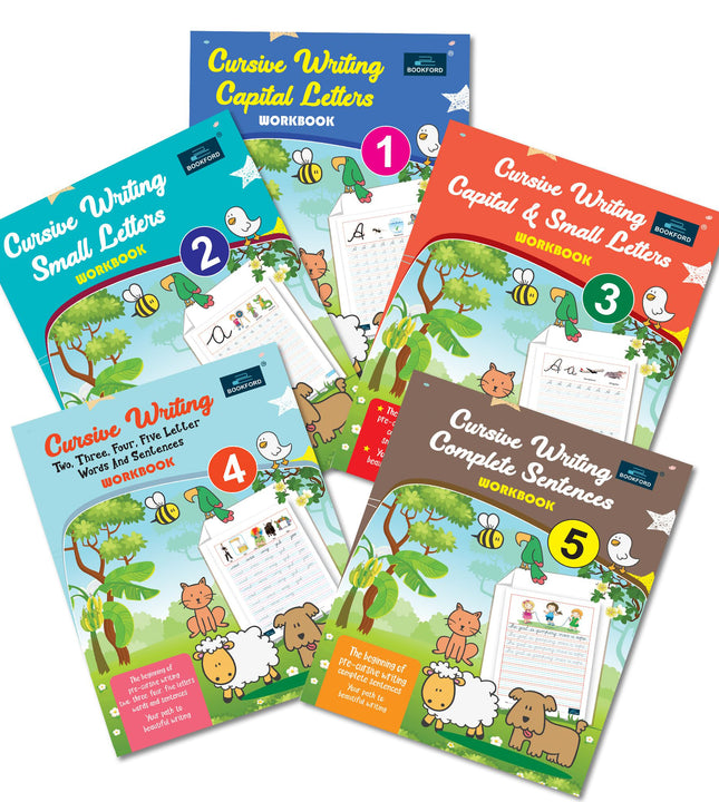 Cursive Writing Books for Kids (Set of 5) - Spark Creativity and Language Skills