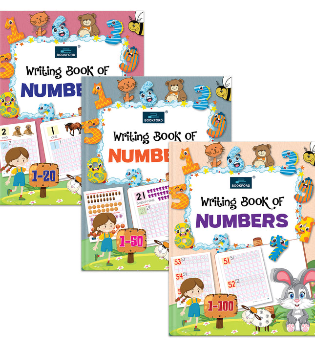 Writing Books for Kids (Set of 3) - Writing Book of Numbers (1- 20 , 1- 50 , 1-100 ) - 1 years to 5 years Kids