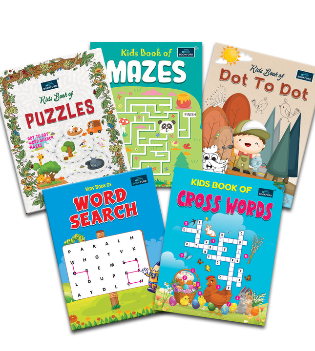 Quizs and Puzzle for Kids (Set of 5) - Puzzle, Word Search, Kids Book of Mazes, Kids Book of Dot to Dot & Kids Book of Cross Words