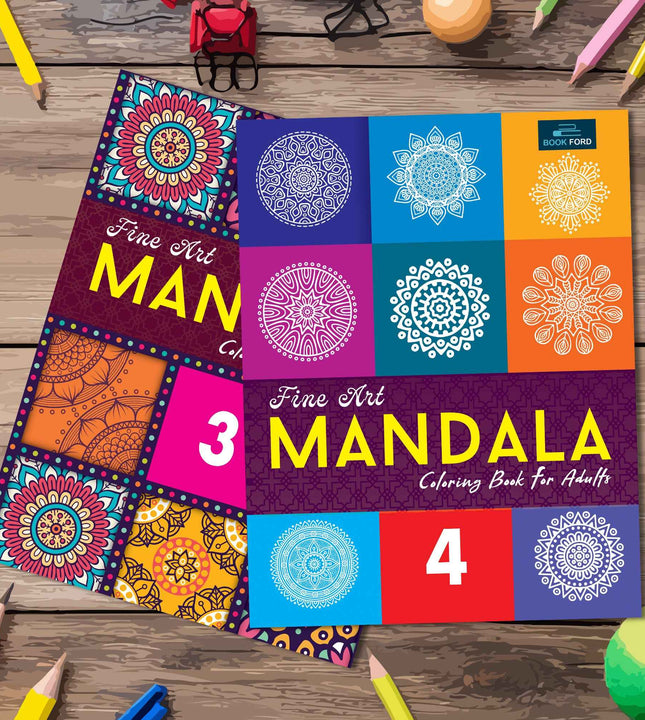 Fine Art Mandala Coloring Book for Adults - Set of 2 | Part 3 & 4 | A Stunning Collection of Detailed Mandala Designs to Help You Unwind and Enhance Creativity