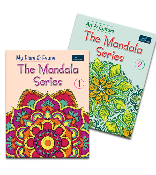 Bookford Publications My Flora & Fauna and Art & Culture Mandala Series ( set of 2 ) - Relaxing, Creative, Tranquil, and Refreshing. BOOK FORD PUBLICATIONS