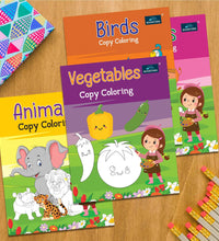 Copy Coloring Book For Kids (Set of 4) - Animals , Fruits , Birds , Vegetables| coloring  book for kids