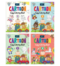 Cartoon Copy Coloring Book For Kids With 64 Pages(Set Of 4)- Fun, Educational, Colorful Imagery, Engaging Activities, and Hours of Entertainment Drawing Books For Kids.