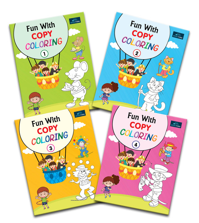 Copy Coloring Book For Kids (Set of 4)- Fun with Education and Colorful Imagery, Engaging Activities, and Entertainment Drawing Books For Kids.