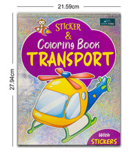 Sticker & Coloring Book - Transport Coloring Book For Kids