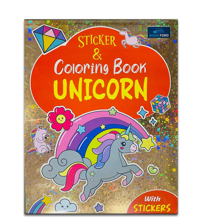 Sticker & Coloring Book - Unicorn Coloring Book For Kids