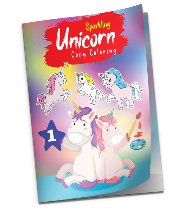 Sparkling Unicorn Copy Coloring Book - Part 1 For Kids