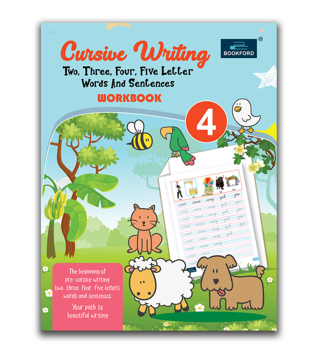 Cursive Writing Two, Three, Four, Five Letter Words & Sentences Books For Kids - Part 4