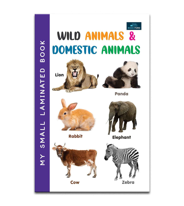 My Small Laminated Book - Wild Animals & Domestic Animals Books For Kids