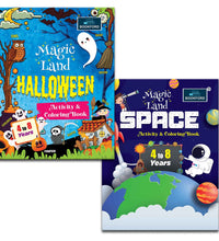 Magic Land Halloween And Space Activity & Coloring Book For Kids - Set Of 2