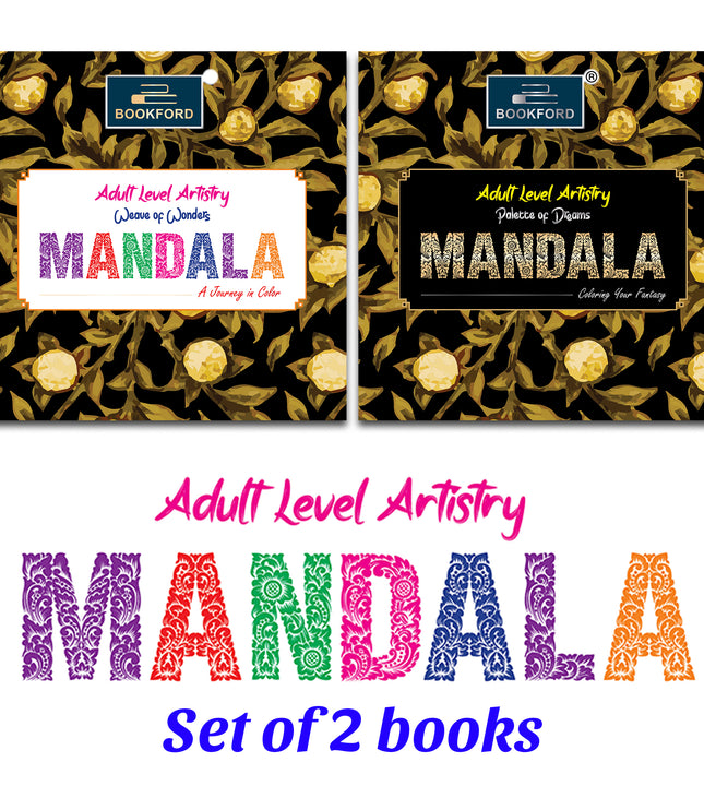Adult-Level Artistry Book For Kids Set Of 2 Books - Weave Of Wonders Mandala A Journey In Color & Palette Of Dreams Mandala Coloring Your Fantasy