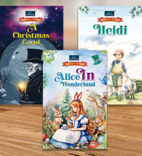 Children's Classics Novel (Set of 3 books)- Alice In Wonderland, A Christmas Carol & Heidi