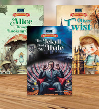Children's Classics Novel (Set of 3 books)- Dr. Jykell & Hyde, Oliver Twist & Alice Trough The Looking Grass