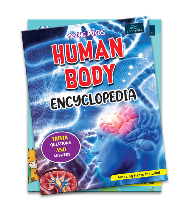 Young Minds - Human Body Encyclopedia Book For Kids - 5 To 15 Years - Learn About Human Body - Trivia, Questions And Answers