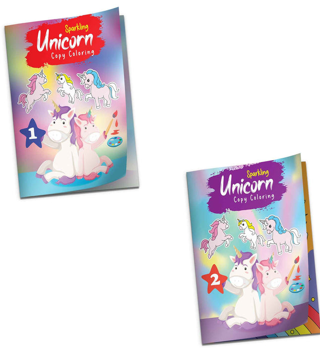 Sparkling Unicorn Copy Coloring Book Set Of 2 Books For Kids