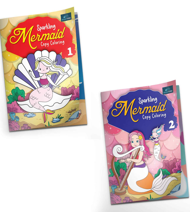 Sparkling Mermaid Copy Coloring Book Set Of 2 Books For Kids