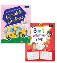 My First Reading And Writing Book For Kids - Set Of 2 Books - 3 In 1 Writing Book And My Writing Book Of Complete Sentence - 2 Years To 5 Years Kids