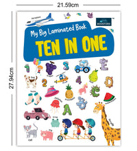 My First Reading And Writing Book For Kids - Set Of 2 Books - 3 In 1 Writing Book And My Big Laminated Book Ten In One - 2 Years To 5 Years Kids