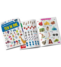 My First Reading And Writing Book For Kids - Set Of 2 Books - 3 In 1 Writing Book And My Big Laminated Book Ten In One - 2 Years To 5 Years Kids