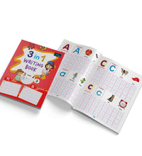 My First Reading And Writing Book For Kids - Set Of 2 Books - 3 In 1 Writing Book And My Big Laminated Book Ten In One - 2 Years To 5 Years Kids
