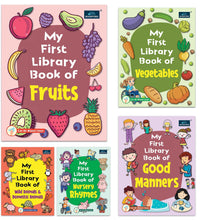 My First Library Books - Set of 5 Books - Fruits, Vegetables, Wild Animals & Domestic Animals, Good Manners, and Nursery Rhymes For Kids