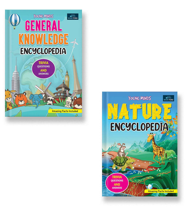 Young Minds Encyclopedia - Set Of 2 Books - General Knowledge And Nature Encyclopedia For Kids
