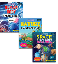 Young Minds Encyclopedia - Set Of 3 Books - Space, Human Body, And Nature Encyclopedia For Kids