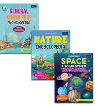 Young Minds Encyclopedia - Set Of 3 Books - General Knowledge , Space , And Nature Encyclopedia For Kids ,