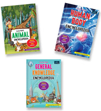 Young Minds Encyclopedia - Set Of 3 Books - Animals , General Knowledge , And Human Body Encyclopedia For Kids