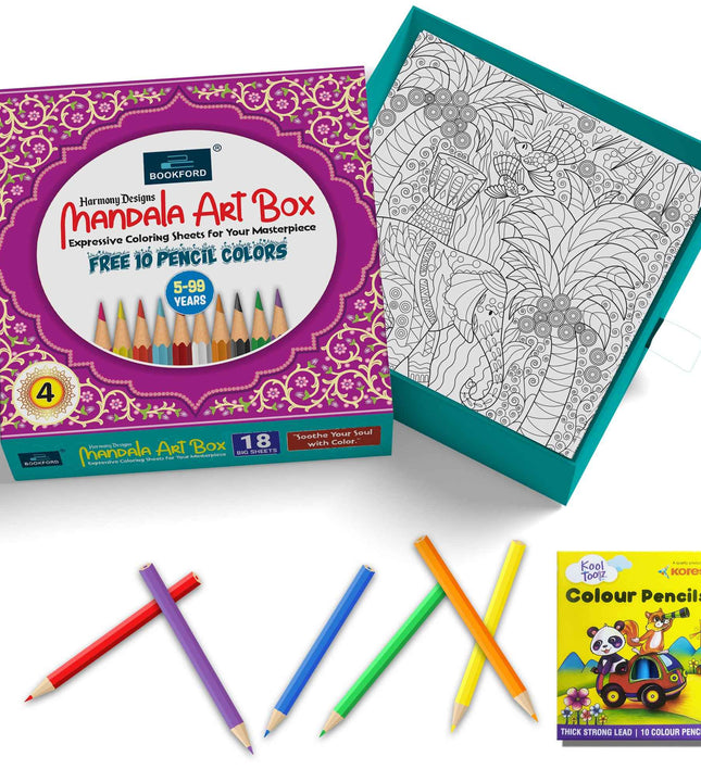 Harmony Designs Mandala Art Box - 4 For Kids & Adults