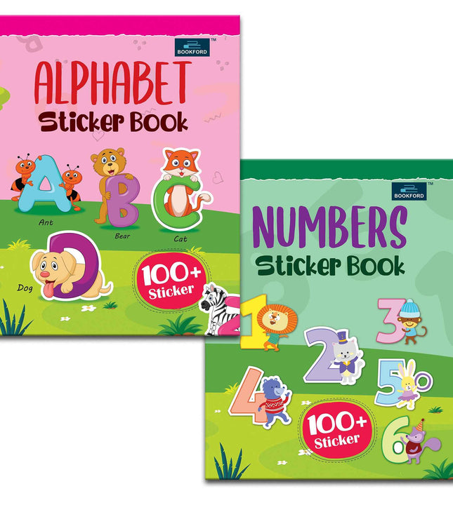 Alphabet And Numbers Sticker Book For Kids - Set Of 2