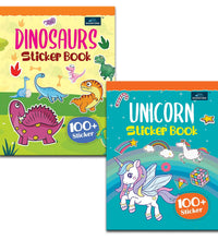 Dinosaurs And Unicorn Sticker Book For Kids - Set Of 2