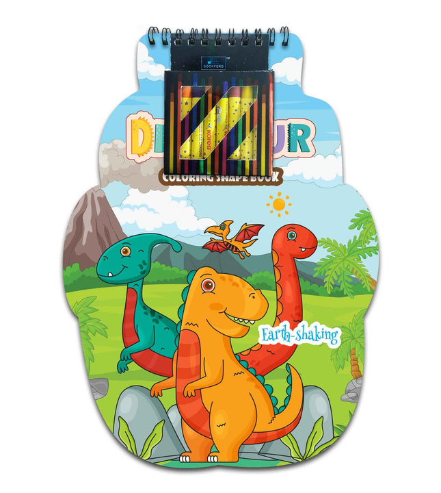 Dinosaur Coloring Shape Book for Kids - Fun ,Drawing and Painting Creative Pictures